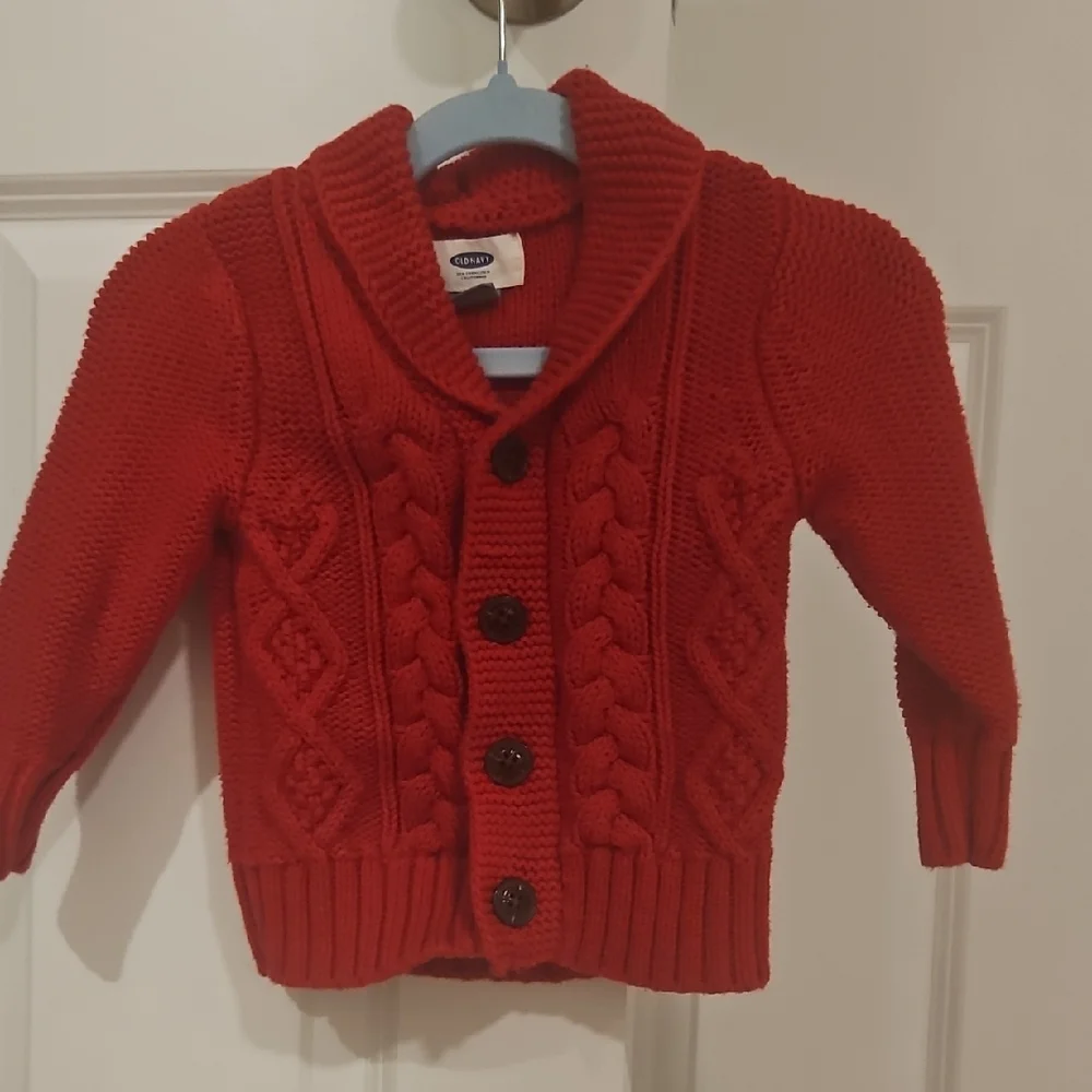 Old Navy Red Cable Knit Sweater
